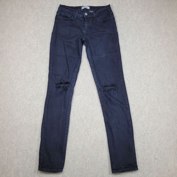 Judy Blue Jeans Womens 7/28 Black Distressed Mid‎ Rise 27x30 Made in USA - Picture 1 of 10